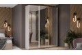 Шкаф-купе с 3 зеркальными дверями «Оскар» 1800 Ручка белая, Кашемир (Зеркало/Зеркало/Зеркало)