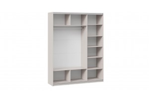 Шкаф-купе с 3 зеркальными дверями Оскар 1800 Ручка белая, Кашемир (Зеркало/Зеркало/Зеркало)