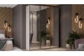 Шкаф-купе с 3 зеркальными дверями «Оскар» 1800 Ручка черная, Кашемир (Зеркало/Зеркало/Зеркало)