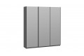 Шкаф-купе с 3 зеркальными дверями «Оскар» 2100 Ручка черная, Серый графит (Зеркало/Зеркало/Зеркало)