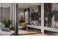 Шкаф-купе с 3 зеркальными дверями «Оскар» 2100 Ручка серебро, Серый графит (Зеркало/Зеркало/Зеркало)