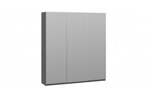 Шкаф-купе с 3 зеркальными дверями Оскар 2100 Ручка серебро, Серый графит (Зеркало/Зеркало/Зеркало)