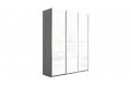 Шкаф-купе 3-х дверный «Траст» 1800 - СШК 2.180.60-15.15.15 Бетон, Белый глянец (Стекло/Стекло/Стекло)