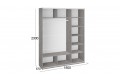 Шкаф-купе 3-х дверный «Траст» 1800 - СШК 2.180.60-15.15.15 Бетон, Белый глянец (Стекло/Стекло/Стекло)