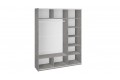 Шкаф-купе 3-х дверный «Траст» 1800 - СШК 2.180.60-15.15.15 Бетон, Белый глянец (Стекло/Стекло/Стекло)