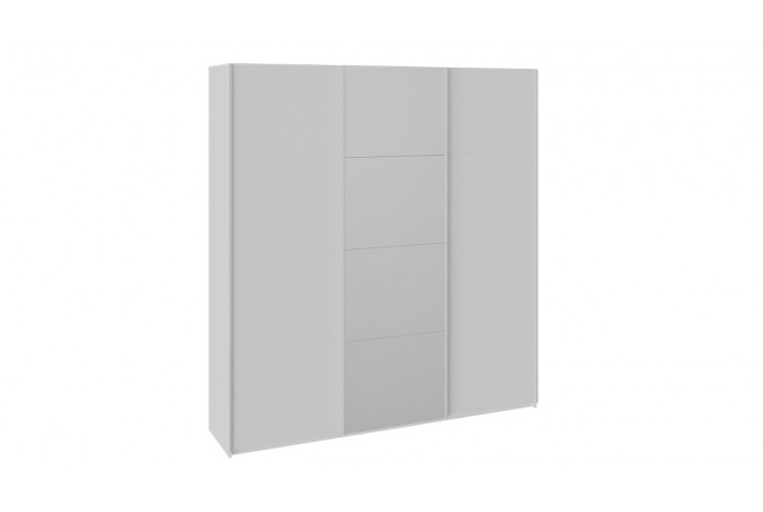 Шкаф-купе 3-х дверный «Траст» 2100 - СШК 2.210.70-15.13.15  Белый снег, Белый глянец (Стекло/Зеркало/Стекло)