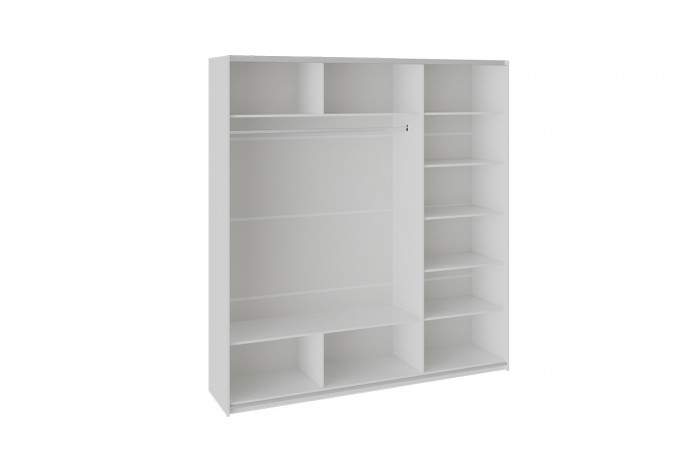 Шкаф-купе 3-х дверный «Траст» 2100 - СШК 2.210.70-15.13.15  Белый снег, Белый глянец (Стекло/Зеркало/Стекло)