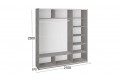 Шкаф-купе 3-х дверный «Траст» 2100 - СШК 2.210.70-15.15.15 Бетон, Белый глянец (Стекло/Стекло/Стекло)