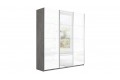 Шкаф-купе 3-х дверный «Траст» 2100 - СШК 2.210.70-15.13.15  Бетон, Белый глянец (Стекло/Зеркало/Стекло)