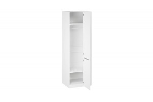 Шкаф угловой Глосс (580) с 1 дверью со стеклом Белый Жемчуг, Белый глянец, Стекло