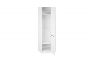 Шкаф угловой Глосс (580) с 1 зеркальной дверью Белый Жемчуг, Белый глянец