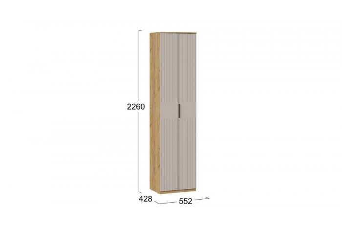 Шкаф для одежды «Хилтон» Исп. 2 - 303.001.000 Дуб Крафт золотой, Мокко матовый