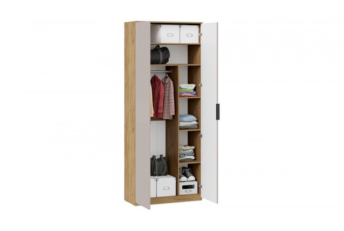 Шкаф комбинированный с 2 дверями «Хилтон» Исп.2 - 404.002.000 Дуб Крафт золотой, Мокко матовый