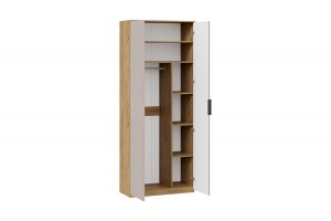 Шкаф комбинированный с 2 дверями Хилтон Исп.2 Дуб Крафт золотой, Мокко матовый