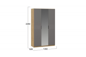 Шкаф комбинированный Хилтон Дуб Крафт золотой, Графит матовый