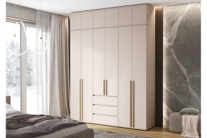 Шкаф распашной "Норд" 6-ти ств с антресолью (кашемир - кашемир)