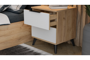 Спальный гарнитур Джоли №4 Черный матовый, Дуб Крафт золотой, Белый матовый