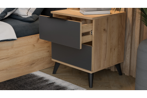 Спальный гарнитур Джоли №4 Черный матовый, Дуб Крафт золотой, Графит матовый