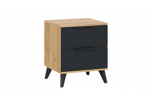 Спальный гарнитур Джоли №7 Черный матовый, Дуб Крафт золотой, Графит матовый