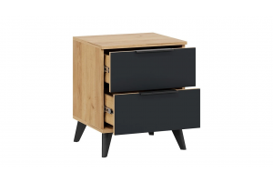 Спальный гарнитур Джоли №7 Черный матовый, Дуб Крафт золотой, Графит матовый