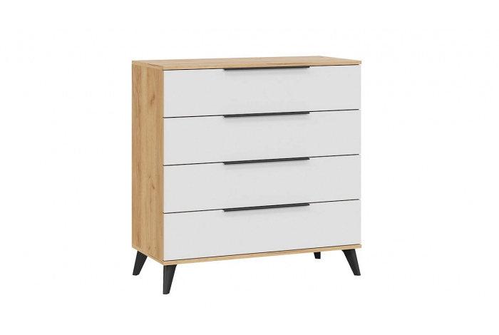 Спальный гарнитур Джоли №5 Черный матовый, Дуб Крафт золотой, Белый матовый