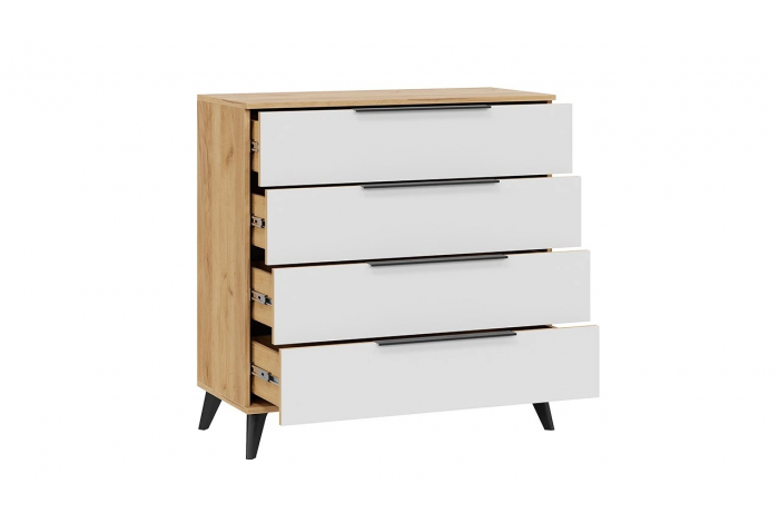 Спальный гарнитур Джоли №5 Черный матовый, Дуб Крафт золотой, Белый матовый