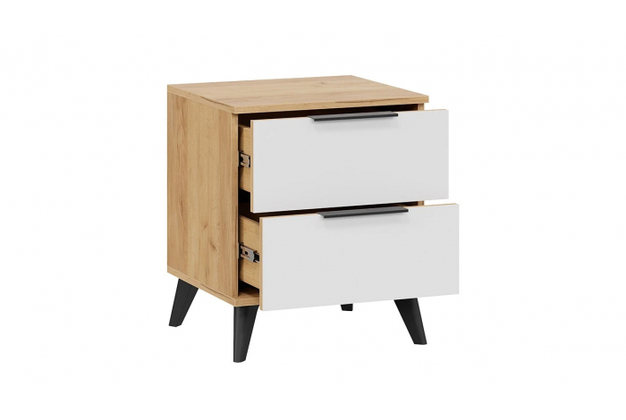 Спальный гарнитур Джоли №6 Черный матовый, Дуб Крафт золотой, Белый матовый