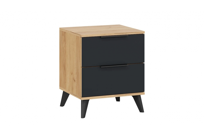 Спальный гарнитур Джоли №6 Черный матовый, Дуб Крафт золотой, Графит матовый