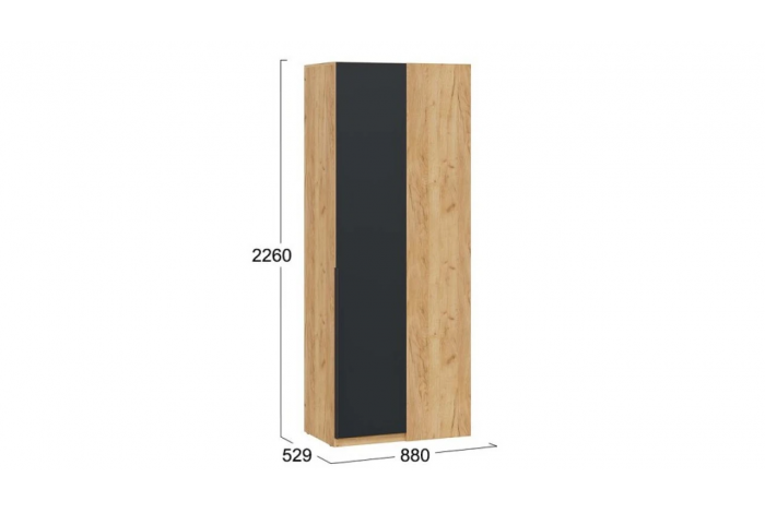 Спальный гарнитур Джоли №7 Черный матовый, Дуб Крафт золотой, Графит матовый