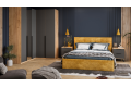 Спальный гарнитур Джоли №7 Черный матовый, Дуб Крафт золотой, Графит матовый