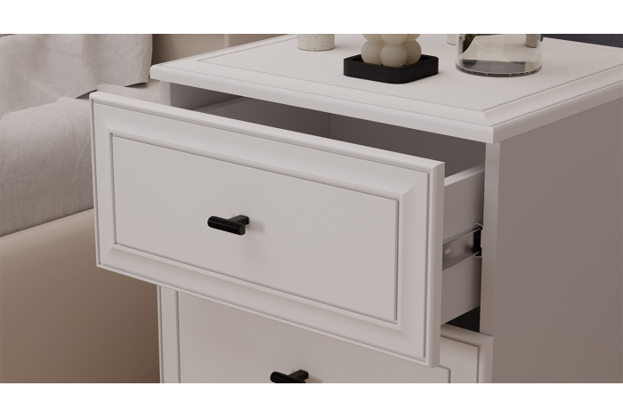 Спальный гарнитур «Пандора» стандартный Белый снег, Белый матовый, Велюр светлый