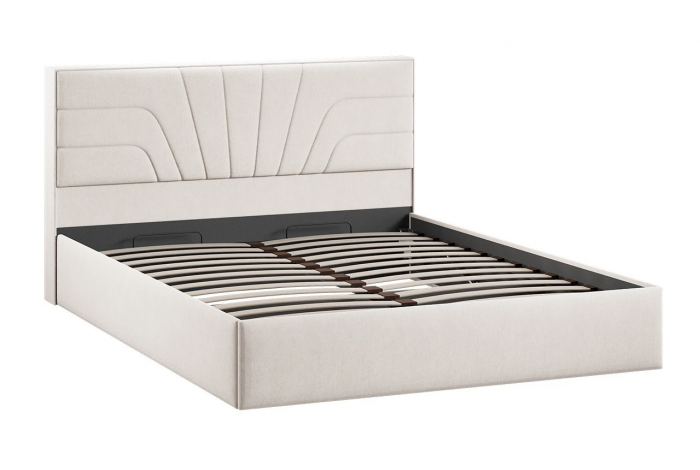 Спальный гарнитур «Пандора» стандартный Белый снег, Белый матовый, Велюр светлый