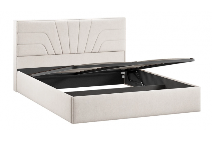 Спальный гарнитур «Пандора» стандартный Белый снег, Белый матовый, Велюр светлый