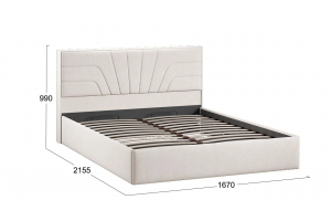 Спальный гарнитур Пандора стандартный Белый снег, Белый матовый, Велюр светлый