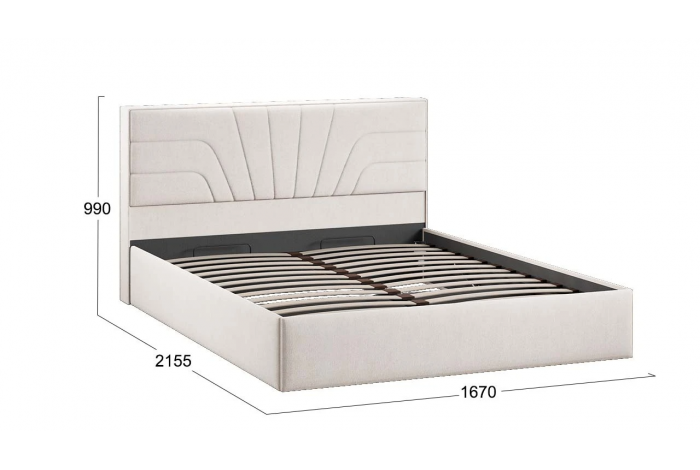 Спальный гарнитур «Пандора» стандартный Белый снег, Белый матовый, Велюр светлый