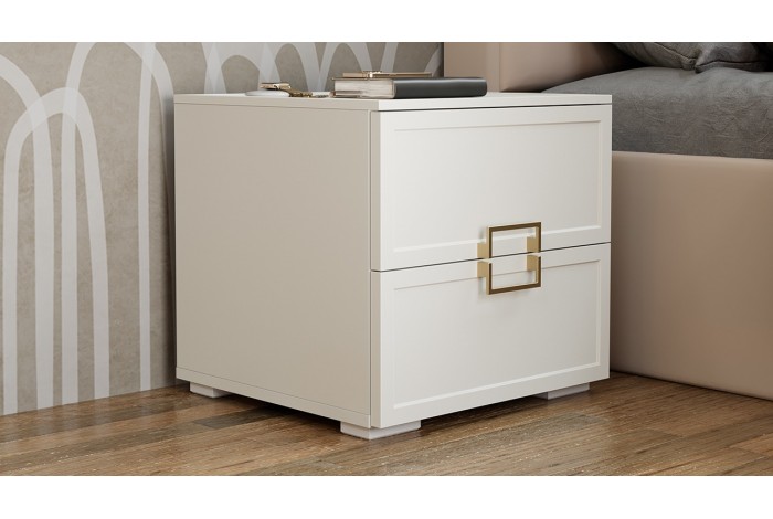 Спальный гарнитур «Стелла» №1 Белый холст, Белый Жемчуг, Велюр Confetti Cream