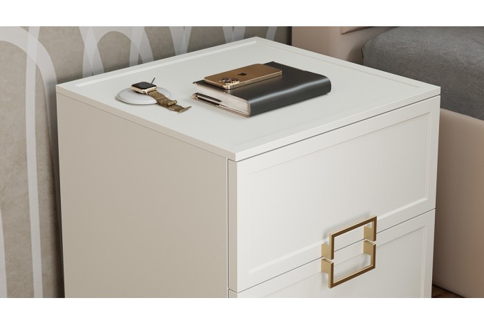 Спальный гарнитур «Стелла» №1 Белый холст, Белый Жемчуг, Велюр Confetti Cream