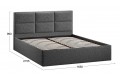 Спальный гарнитур «Стелла» стандартный Серый вулкан, Фон серый, Экомех Barni Grey