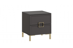 Спальный гарнитур Стелла №4 Золото розовое, Серый вулкан, Фон серый, Велюр Графит