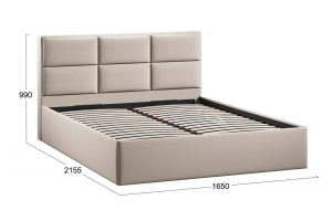 Спальный гарнитур Стелла №5 Золото розовое, Белый холст, Белый Жемчуг, Велюр Confetti Cream