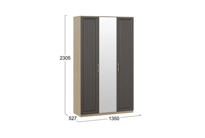 Спальный гарнитур «Сэнди» №3 Вяз благородный, Серый вулкан, Велюр Графит