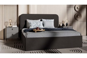 Спальный гарнитур Тиффани стандартный Серый графит, Графит матовый, Велюр Графит