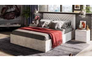 Спальный гарнитур Хилтон стандартный Ателье светлый, Белый матовый