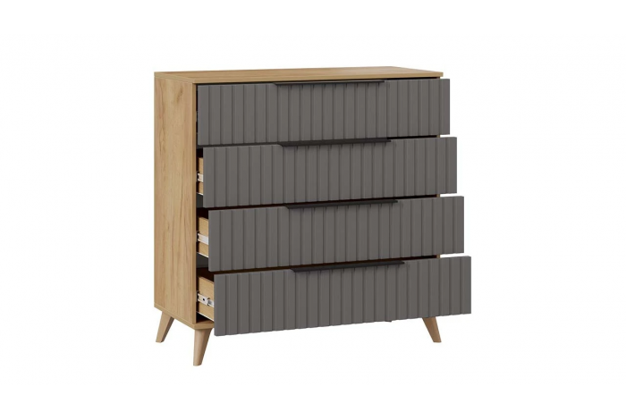 Спальный гарнитур «Хилтон» №4 Бук матовый, Дуб Крафт золотой, Графит матовый