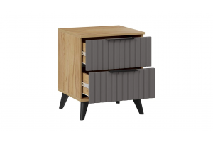 Спальный гарнитур Хилтон №4 Черный матовый, Дуб Крафт золотой, Графит матовый