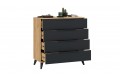 Комод «Джоли» с опорами Черный матовый, Дуб Крафт золотой, Графит матовый