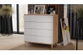 Комод «Хилтон» с опорами Бук матовый, Дуб Крафт золотой, Белый матовый