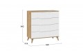 Комод «Хилтон» с опорами Бук матовый, Дуб Крафт золотой, Белый матовый