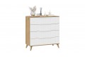 Комод «Хилтон» с опорами Бук матовый, Дуб Крафт золотой, Белый матовый