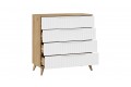 Комод «Хилтон» с опорами Бук матовый, Дуб Крафт золотой, Белый матовый